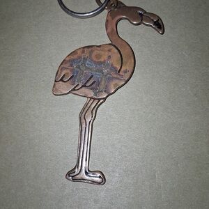 Russ Brass-toned Flamingo Keychain Charm